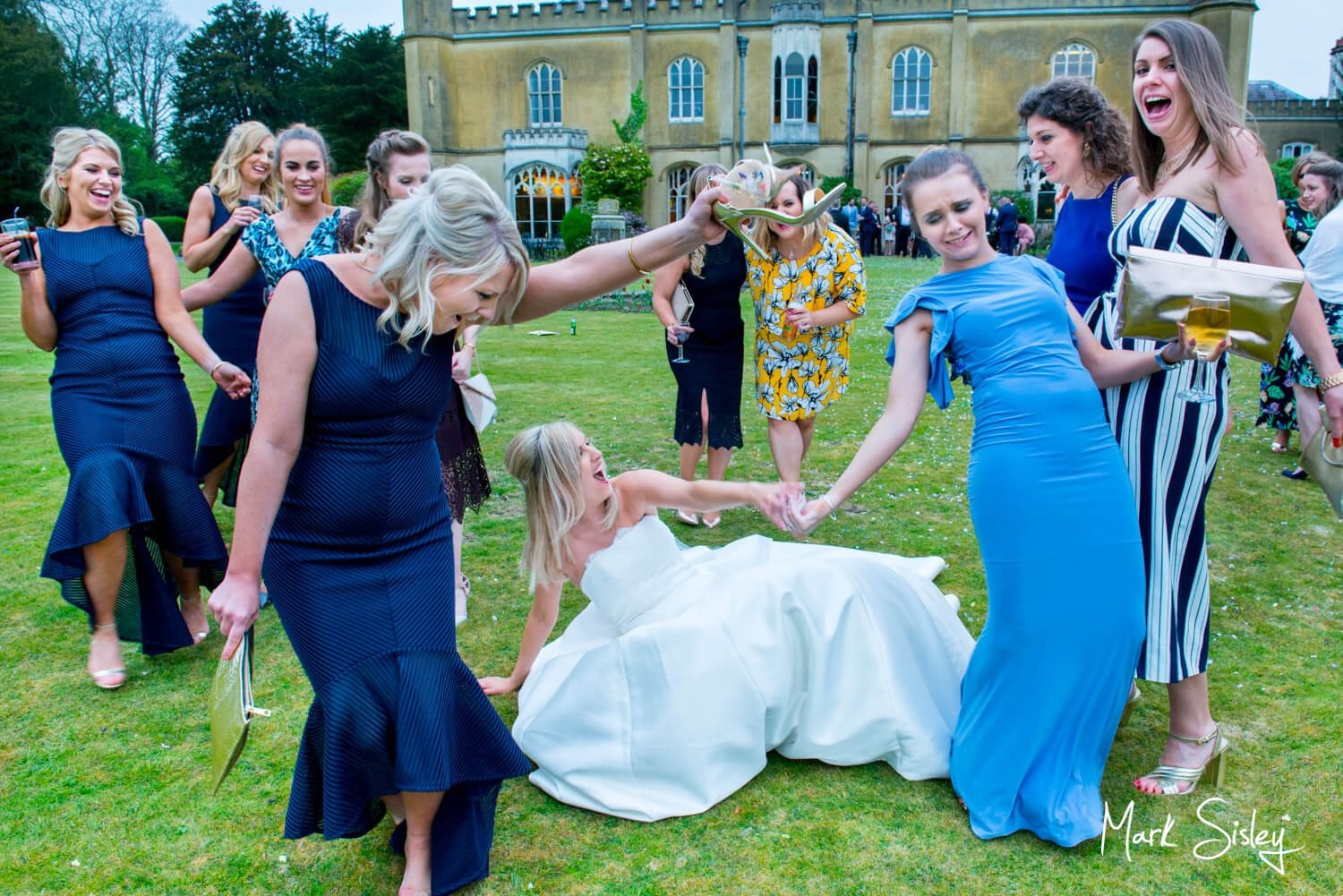 Missenden Abbey summer's wedding antics on the lawns