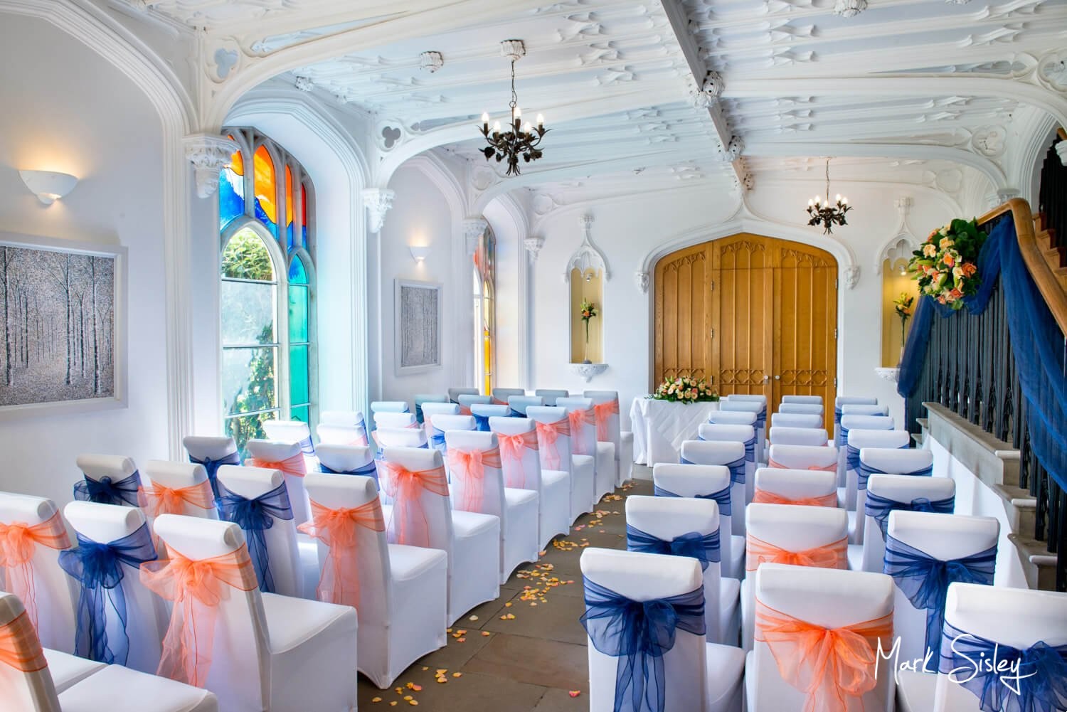 Missenden Abbey civil wedding ceremony celebration setup