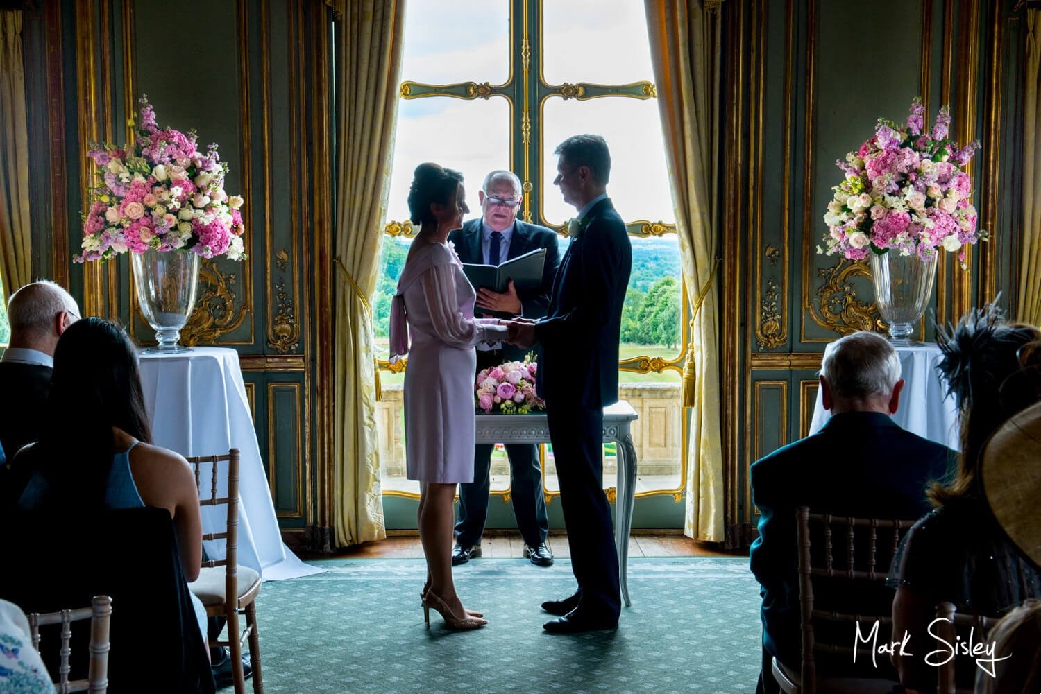 Cliveden House wedding photography of ceremony in progress in The French Dinning Room - blog post