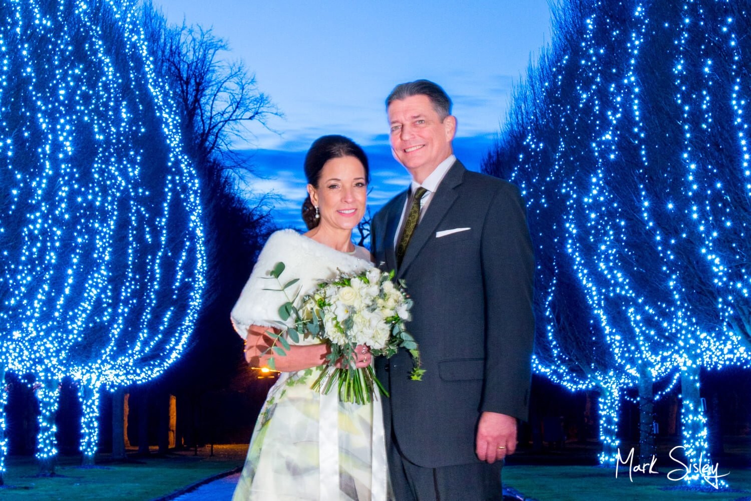 Danesfield House wedding photography at dusk
