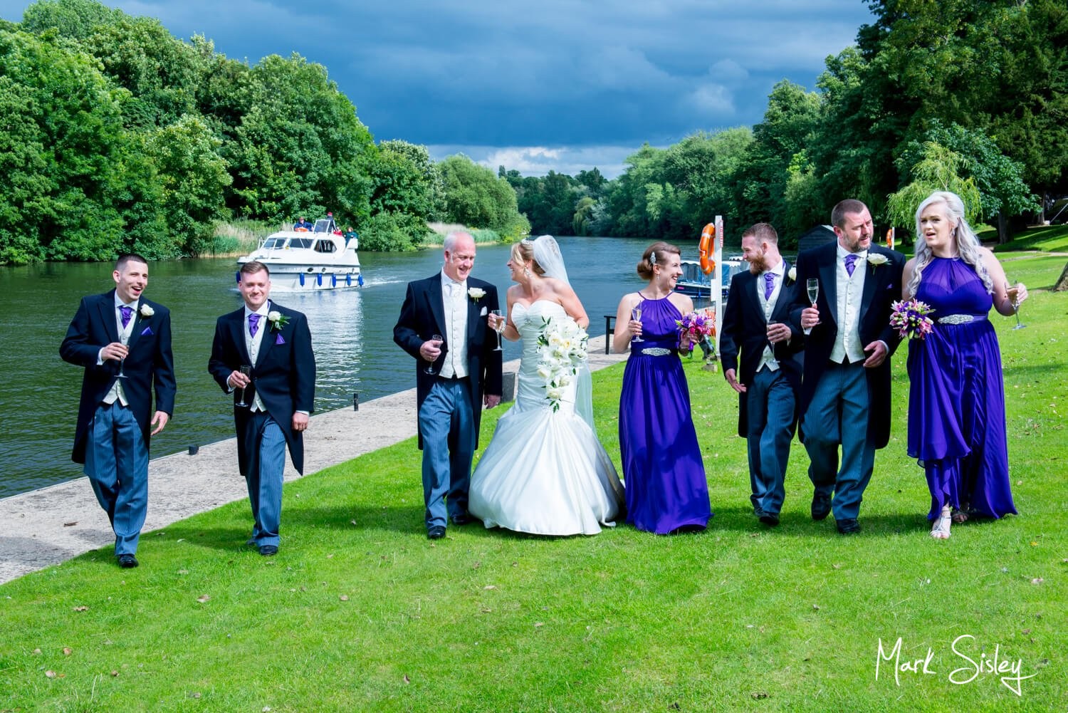 Oakley Court Hotel wedding photography beside the River Thames