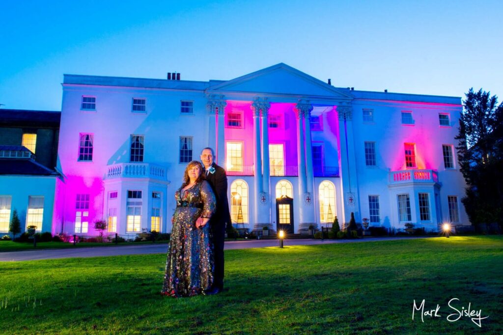 Beaumont Estate winter wedding shot of the newlyweds at dusk