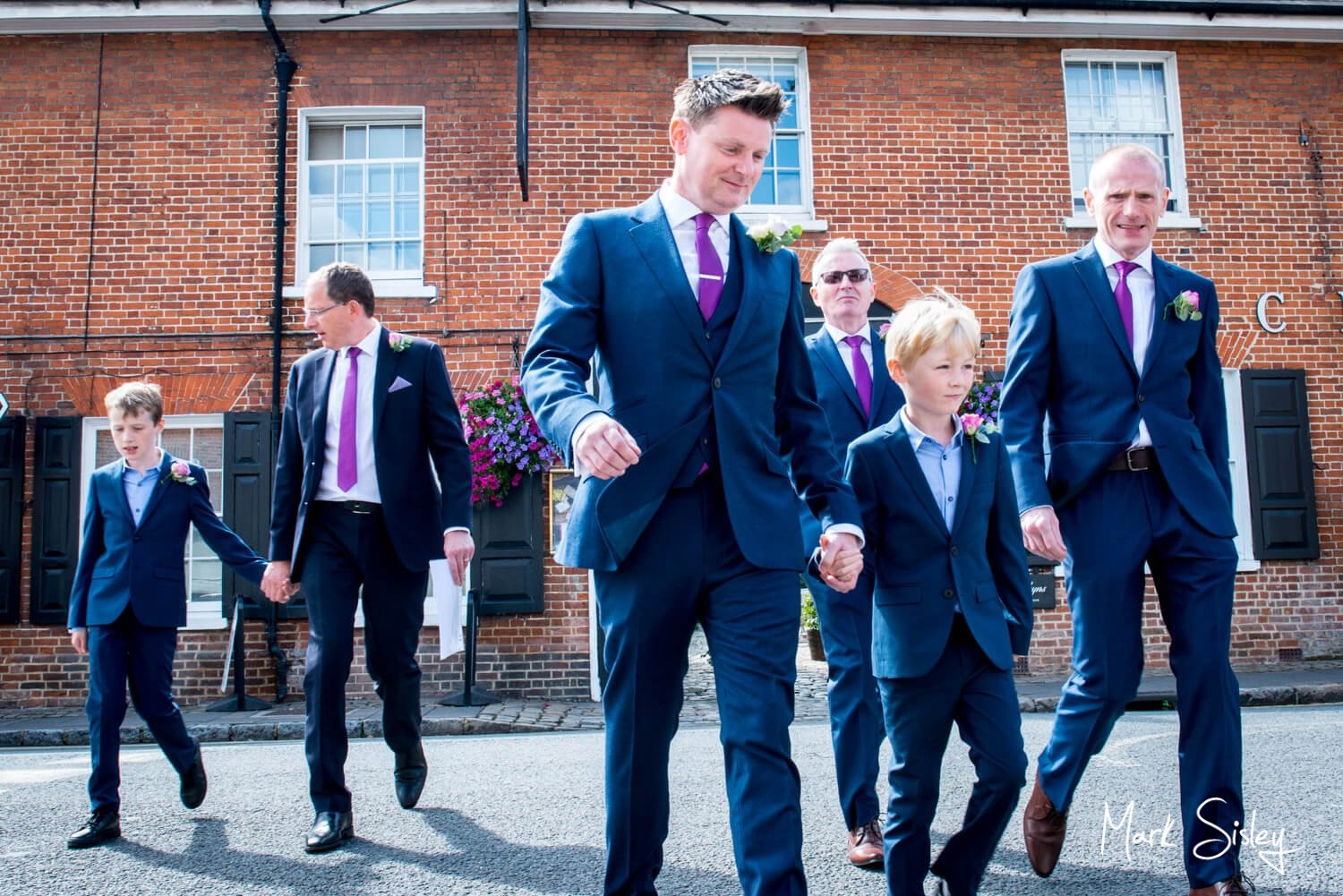 Old Amersham Wedding Photography of the guys arriving at the church