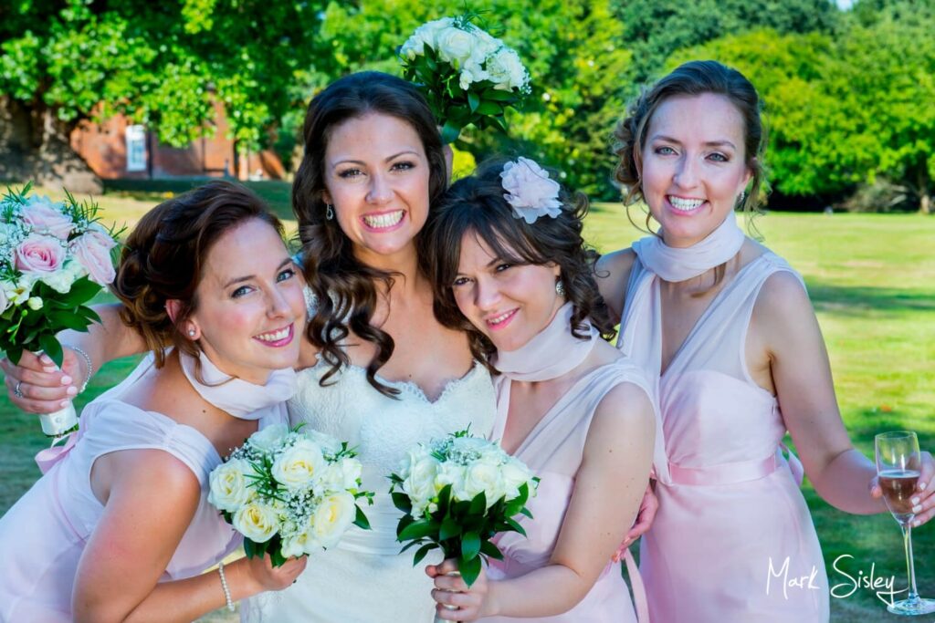 The ladies strike a pose at Taplow House summer wedding