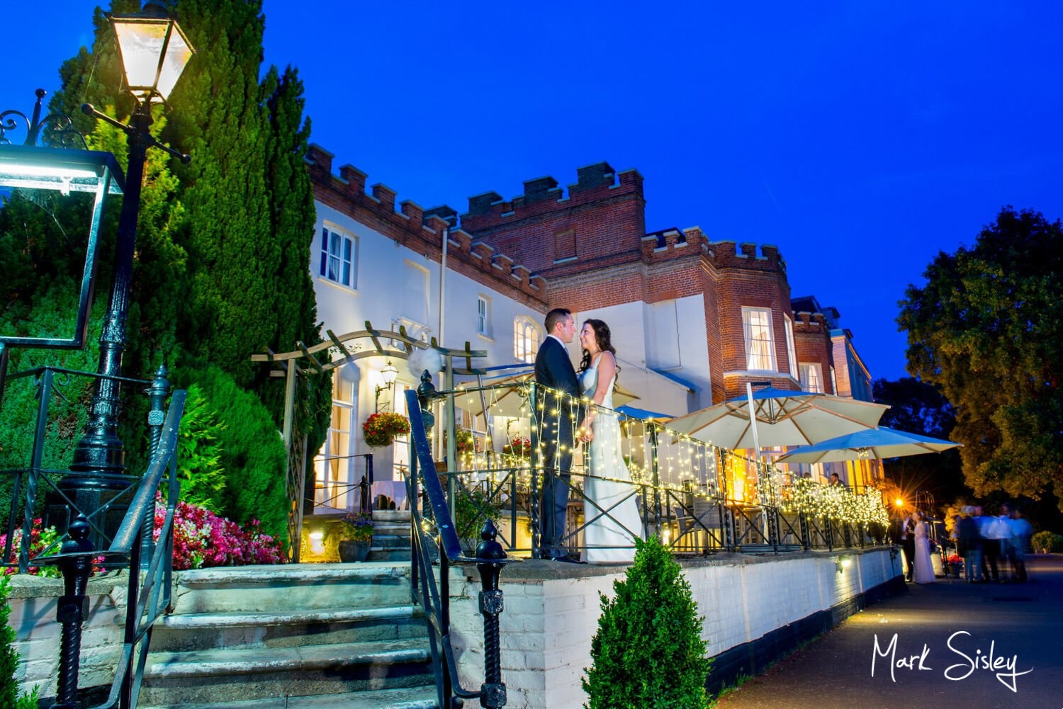 Taplow House Hotel summer wedding photography at dusk