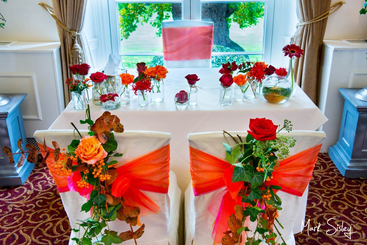 Taplow House autumn wedding - floral decorations
