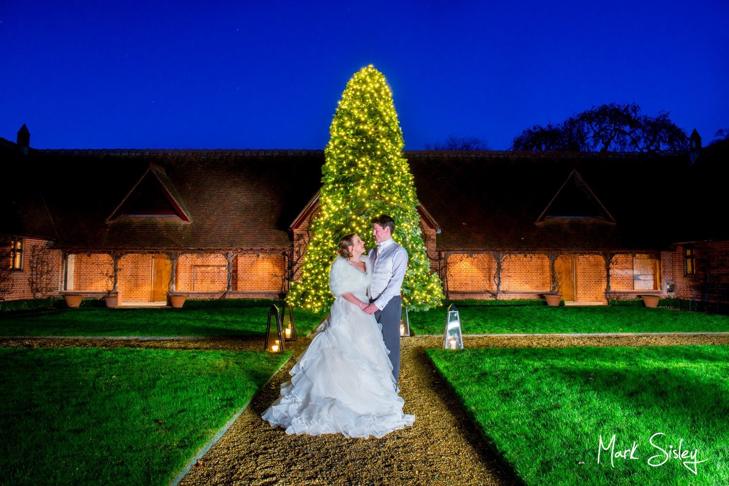 Dairy Waddesdon Christmas wedding in the courtyard