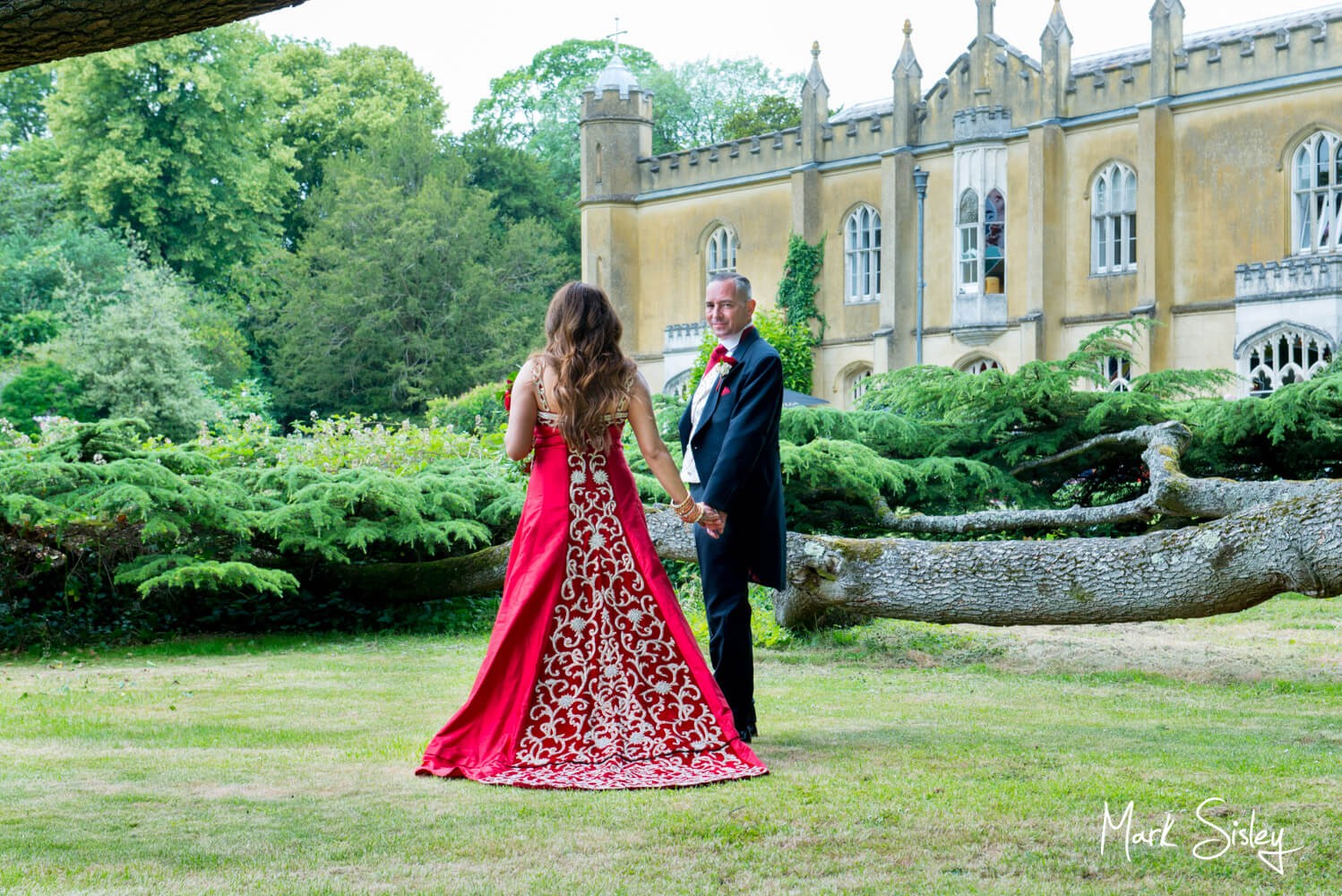 Missenden Abbey wedding blog - Newlyweds in the abbey grounds