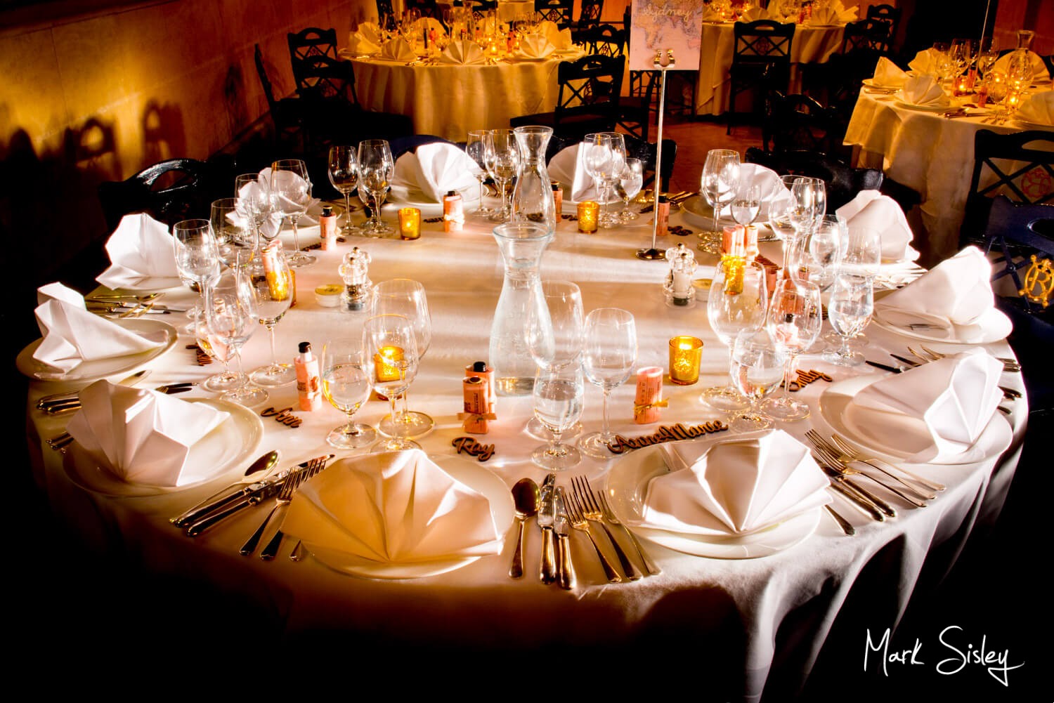 Dramatic lighting at Waddesdon Dairy winter wedding