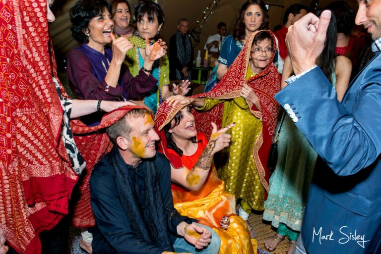 Buckinghamshire mehndi pithi wedding ceremony in progress