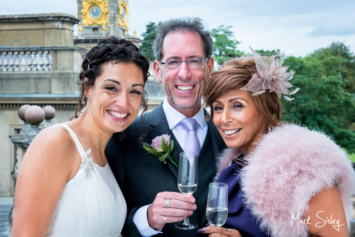 Cliveden House wedding photography blog - The bride with her parents