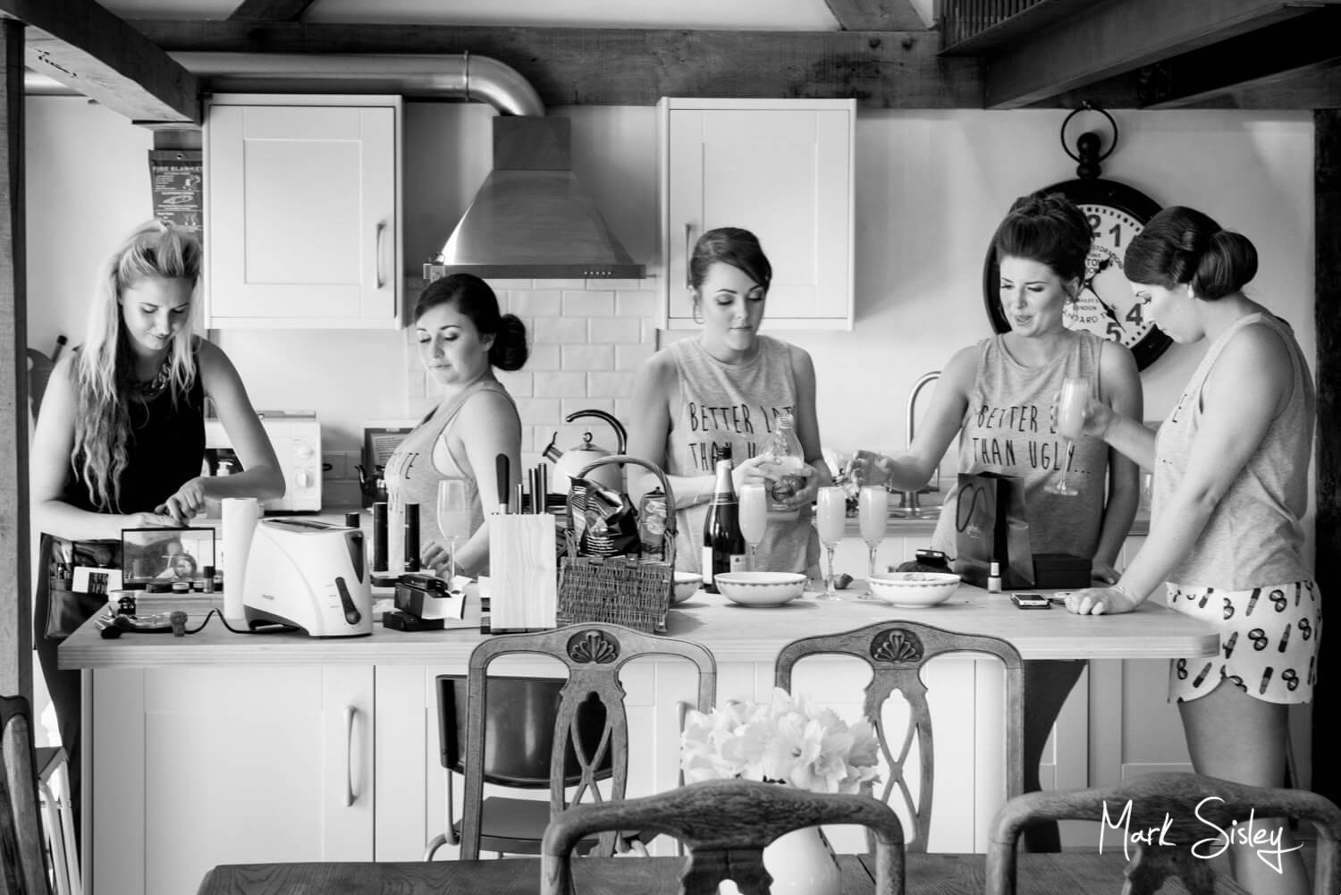 Dorton House wedding preparation at nearby holiday cottage