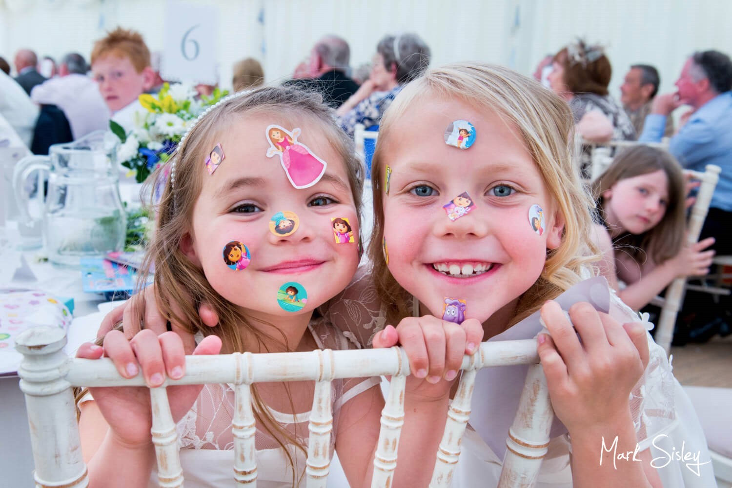 Dorton House wedding photos of the two flower girls during the speeches
