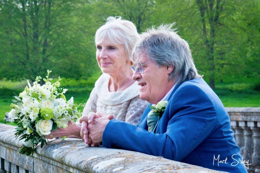 Hartwell House Hotel wedding pose on the bridge