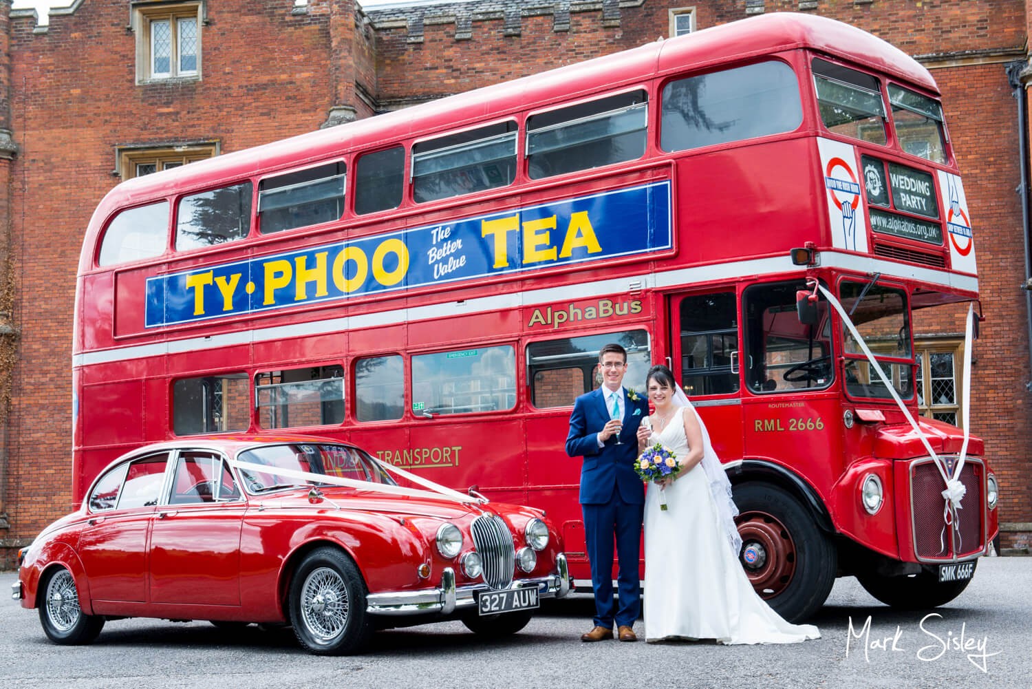 Latimer Estate wedding car and red London bus