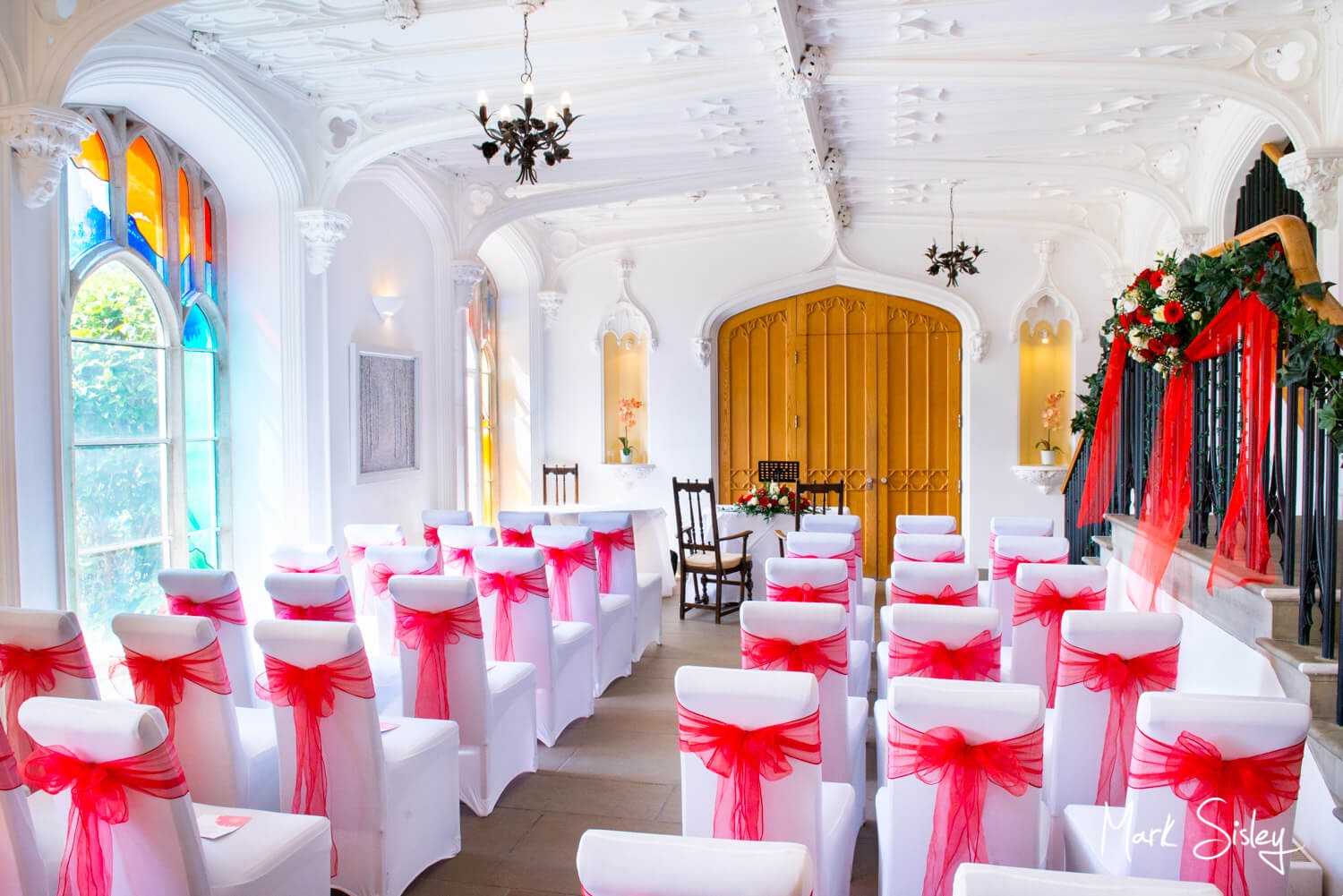 Ceremony interior Missenden Abbey military wedding 