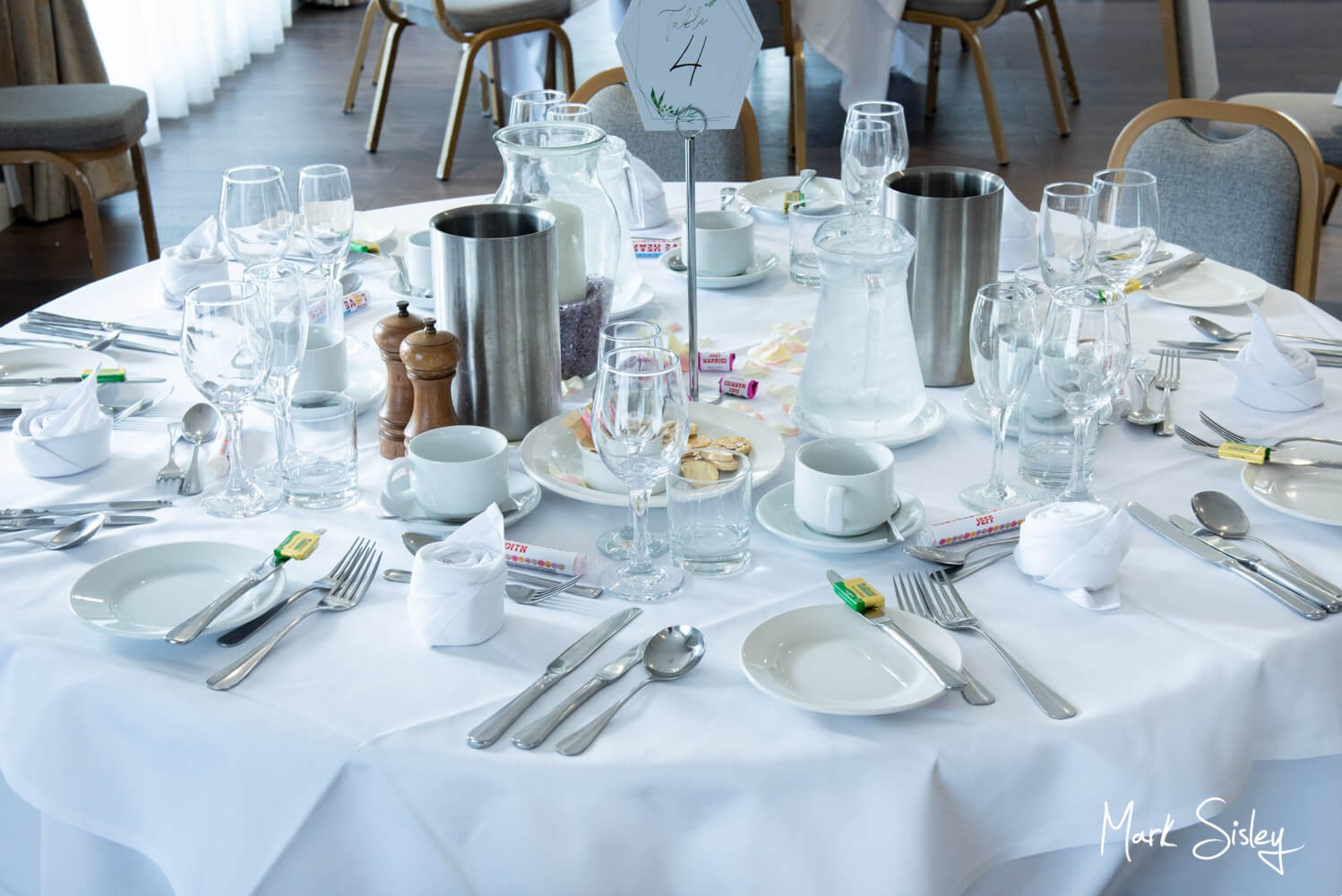 Table setup at this Lambert Hotel wedding near Thame 