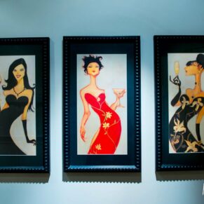 Artwork on wall  at Sir Christopher Wren House Hotel Windsor wedding
