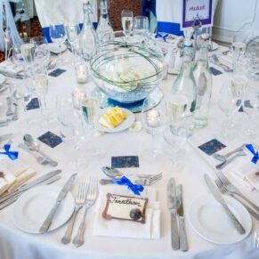Taplow House hotel laid out for wedding breakfast