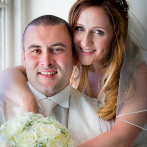 Portrait of bride and groom at Taplow House Hotel wedding