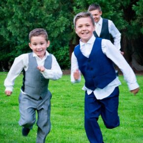 Informal image of wedding guests at Taplow House Hotel wedding