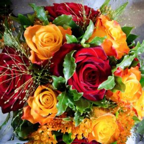 Bridal bouquet at Missenden Abbey winter wedding