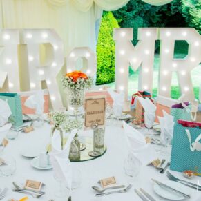 Missenden Abbey wedding photos captured inside the marquee