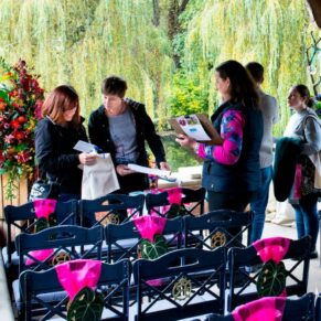 Under the pavilion at the Waddesdon Wedding Inspiration Day