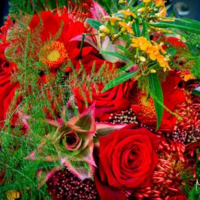 Vibrant floral display at the Waddesdon Wedding Inspiration Day