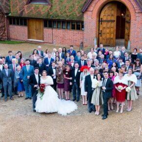 Dairy Waddesdon Christmas large wedding group pose