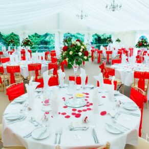 Missenden Abbey wedding blog featuring Alpana & Martin - marquee interior