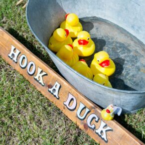 Duck game at Notley Tythe Barn wedding