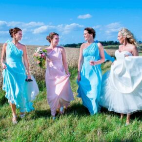 Walking in the grounds at Notley Tythe Barn wedding