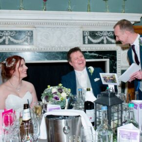 Speeches at Eynsham Hall Christmas wedding