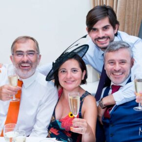 Taplow House Hotel same sex wedding group pose of some friends
