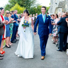Informal moment at St Mary's Chesham Church wedding