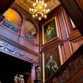 Cliveden House wedding photography - the grand staircase in the main house