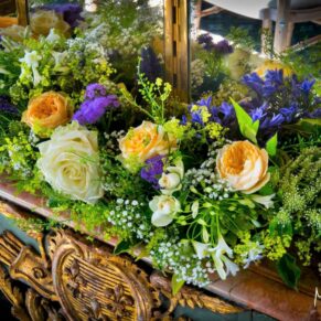 Cliveden House wedding photography - beautiful floral displays 