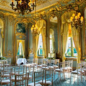 Cliveden House wedding photography - the glorious French Dining Room at its very best