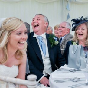 Dorton House wedding photography - speeches make for such great reaction shots 