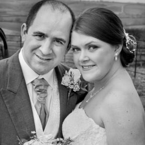 Dorton House wedding photography - portrait of the newlyweds captured in black and white