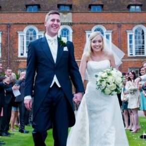 Dorton House wedding photography of the newlyweds in the confetti aisle