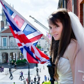 Harte and Garter wedding photography of the bride on the terrace