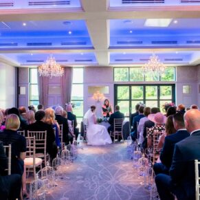 The wedding civil ceremony in progress on the Latimer Estate 