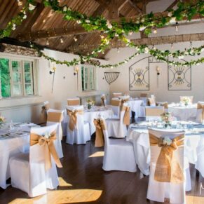 The gorgeous dining room stable setup before the meal started at The Five Arrows Hotel 
