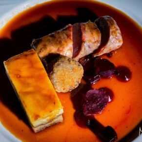 Some truly divine food prepared by the super talented chefs for the wedding guests at Saint Michael's Manor