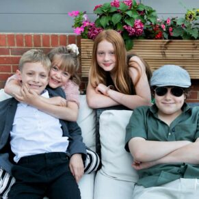 Some young wedding guests relaxing at The Mercure Lambert Hotel, Thame