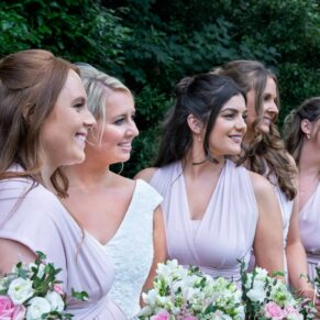 The bridesmaids captured off guard at The Grange, Northwood wedding 