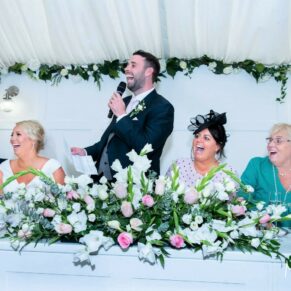 The wedding speeches captured in full flow at The Grange, Northwood 