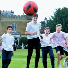 These young lads thought they could hit the camera with the football at this fun packed kid friendly day